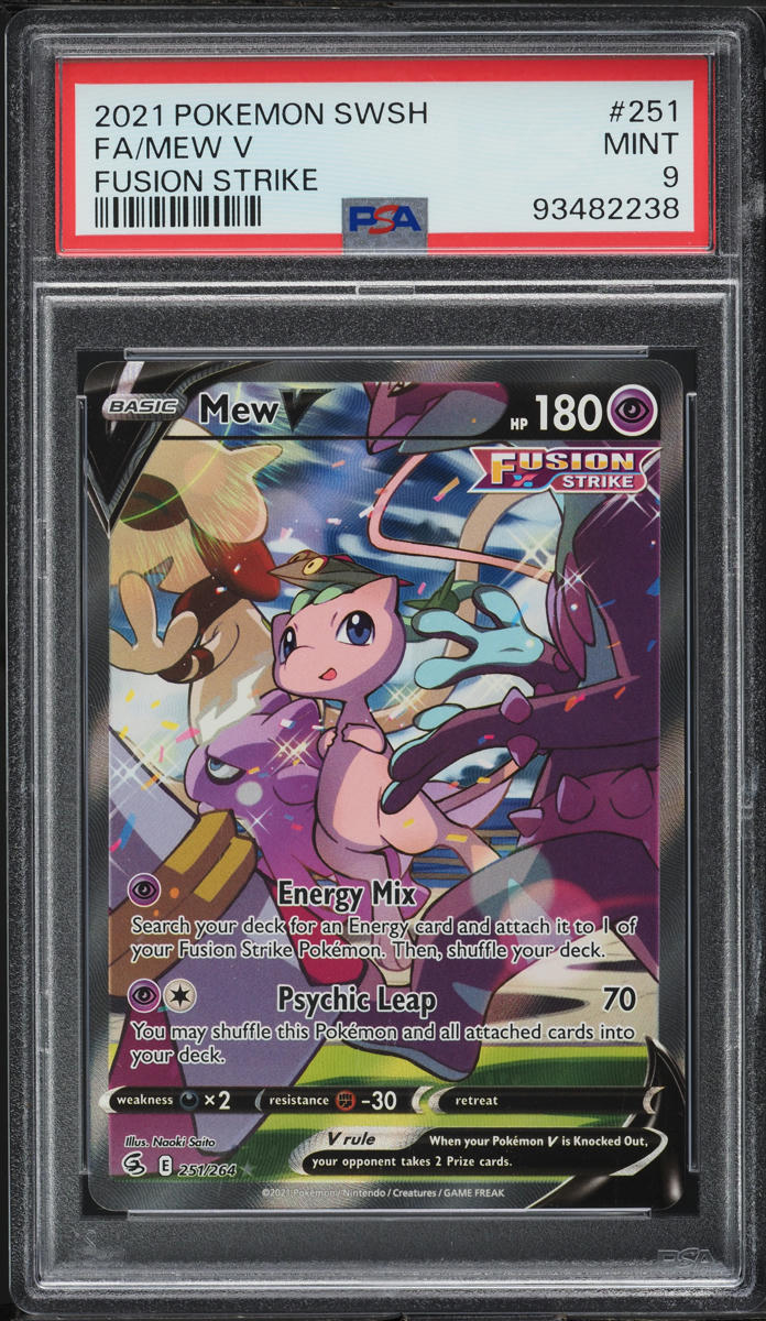 2021 Pokemon Sword & Shield Fusion Strike Alt Art Mew V #251 PSA 9 MINT
