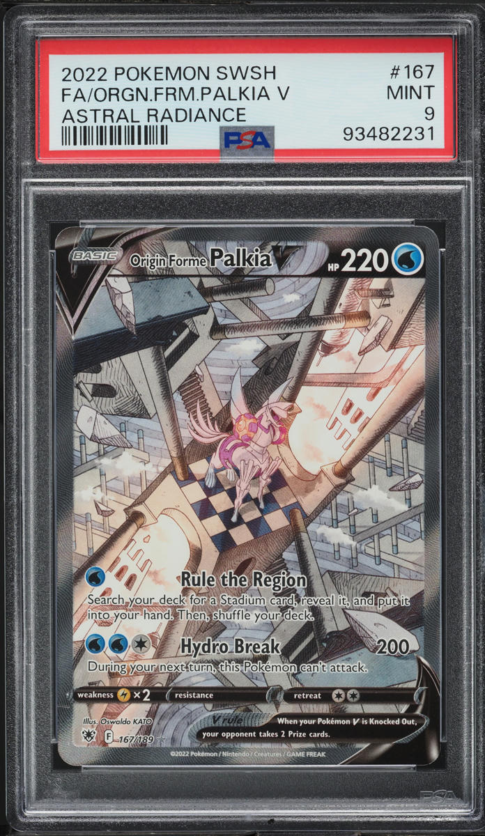 2022 Pokemon SWSH Astral Radiance Alt Art Origin Forme Palkia V #167 PSA 9 MINT