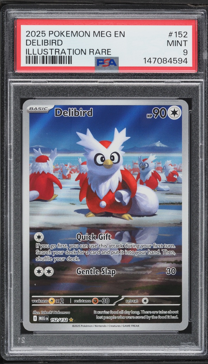 2025 Pokemon Mega Evolution IR Delibird #152 PSA 9 MINT