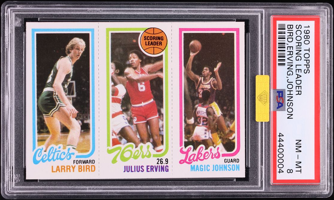 1980 Topps Basketball Larry Bird Julius Erving Magic Johnson ROOKIE MBA PSA 8 NM-MT