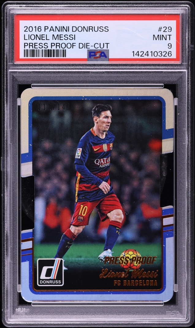 2016 Donruss Press Proof Die-Cut Lionel Messi /149 #29 PSA 9 MINT