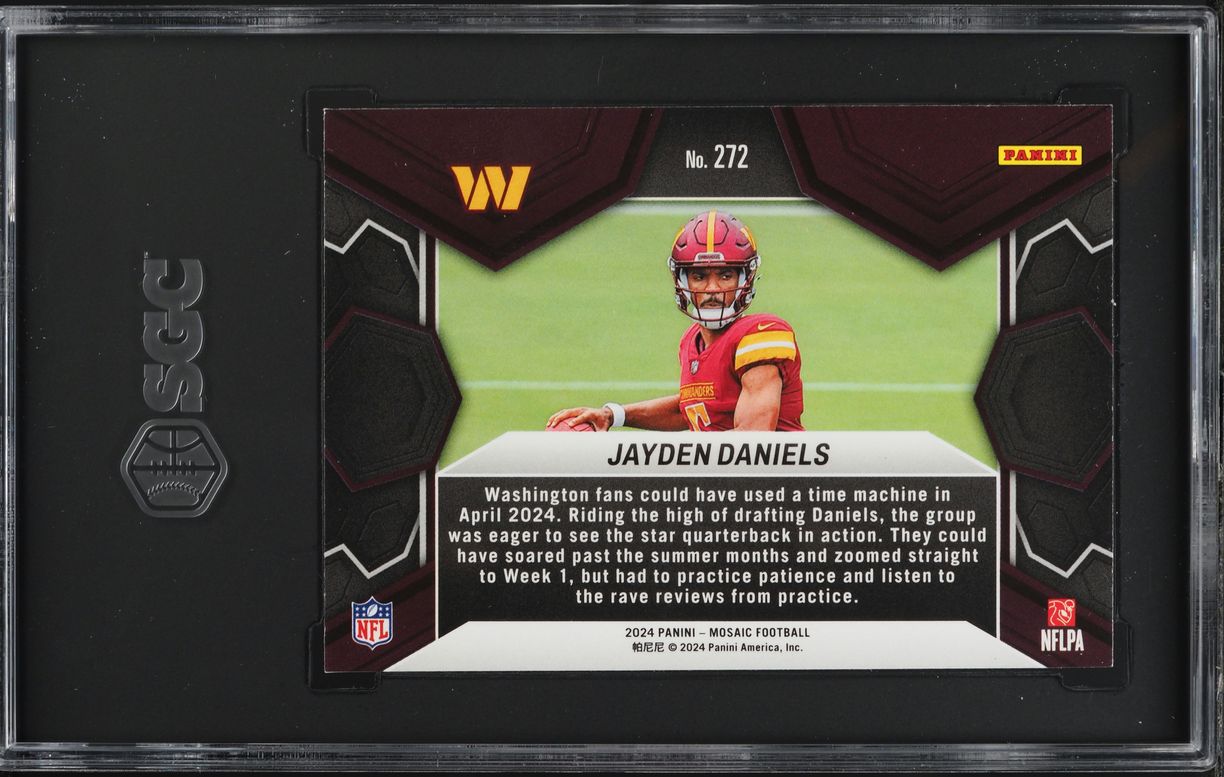 2024 Panini Mosaic NFL Debut Jayden Daniels ROOKIE #272 SGC 8 NM-MT