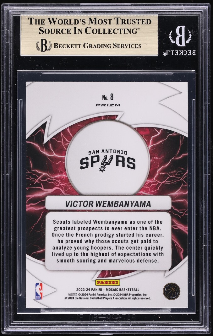 2023 Panini Mosaic Thunder Road Green Victor Wembanyama ROOKIE #8 BGS 9.5 GEM