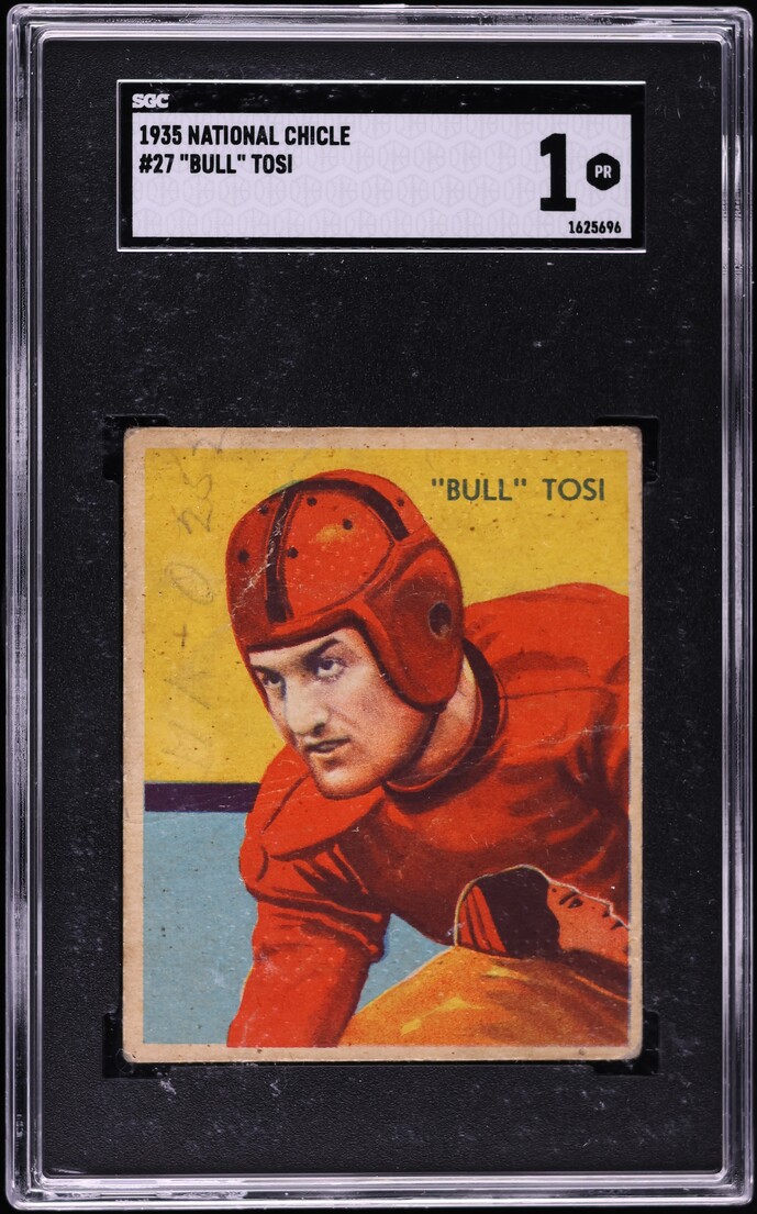 1935 National Chicle Football Bull Tosi #27 SGC 1 PR