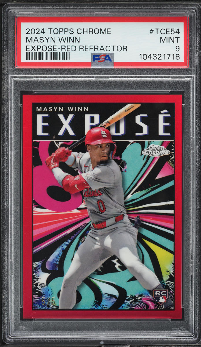2024 Topps Chrome Expose Red Refractor Masyn Winn ROOKIE 5/5 #TCE54 PSA 9 MINT