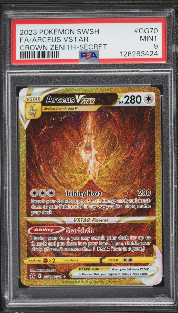 2023 Pokemon Sword & Shield Crown Zenith Gold Rare Arceus VSTAR #GG70 PSA 9 MINT