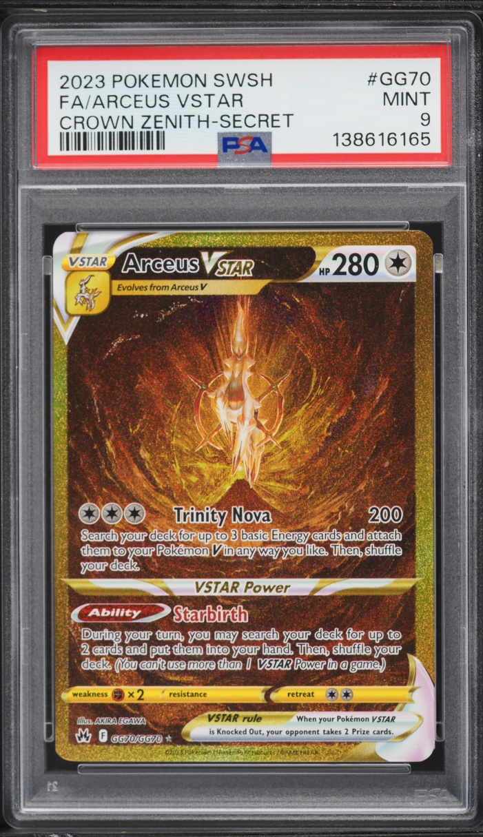 2023 Pokemon Sword & Shield Crown Zenith Gold Rare Arceus VSTAR #GG70 PSA 9 MINT