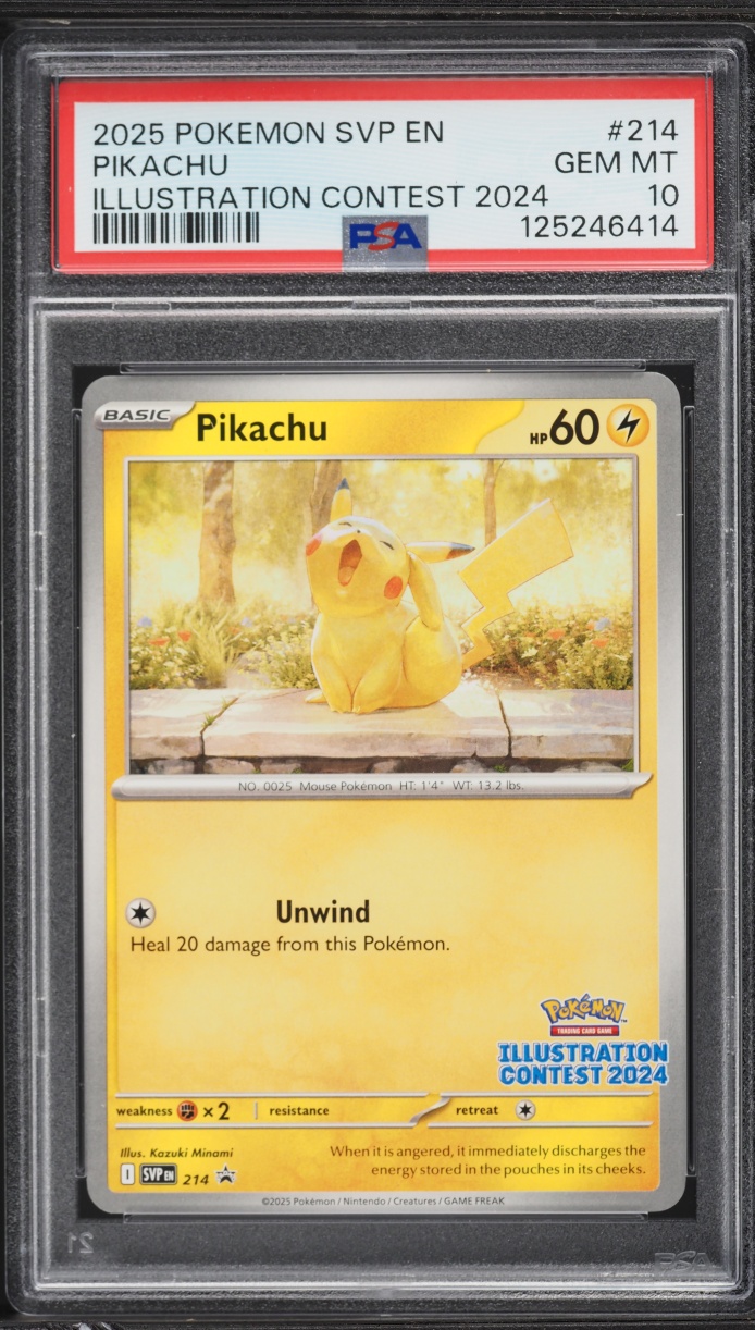 2025 Pokemon Scarlet & Violet Promo Illustration Contest Pikachu #214 PSA 10 GEM MINT