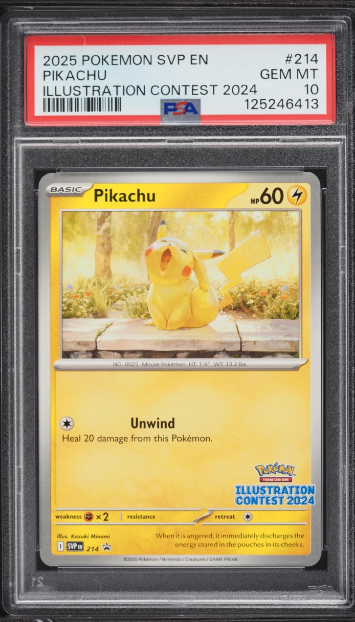 2025 Pokemon Scarlet & Violet Promo Illustration Contest Pikachu #214 PSA 10 GEM MINT