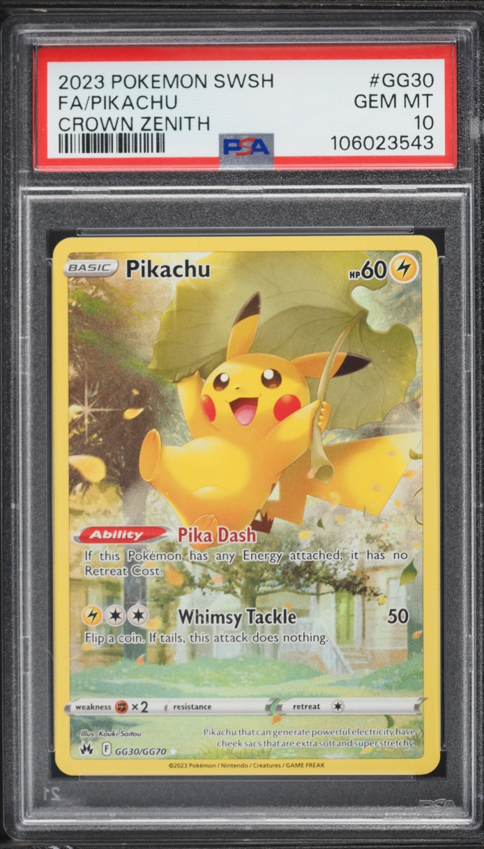 2023 Pokemon Sword & Shield Crown Zenith Full Art Pikachu #GG30 PSA 10 GEM MINT