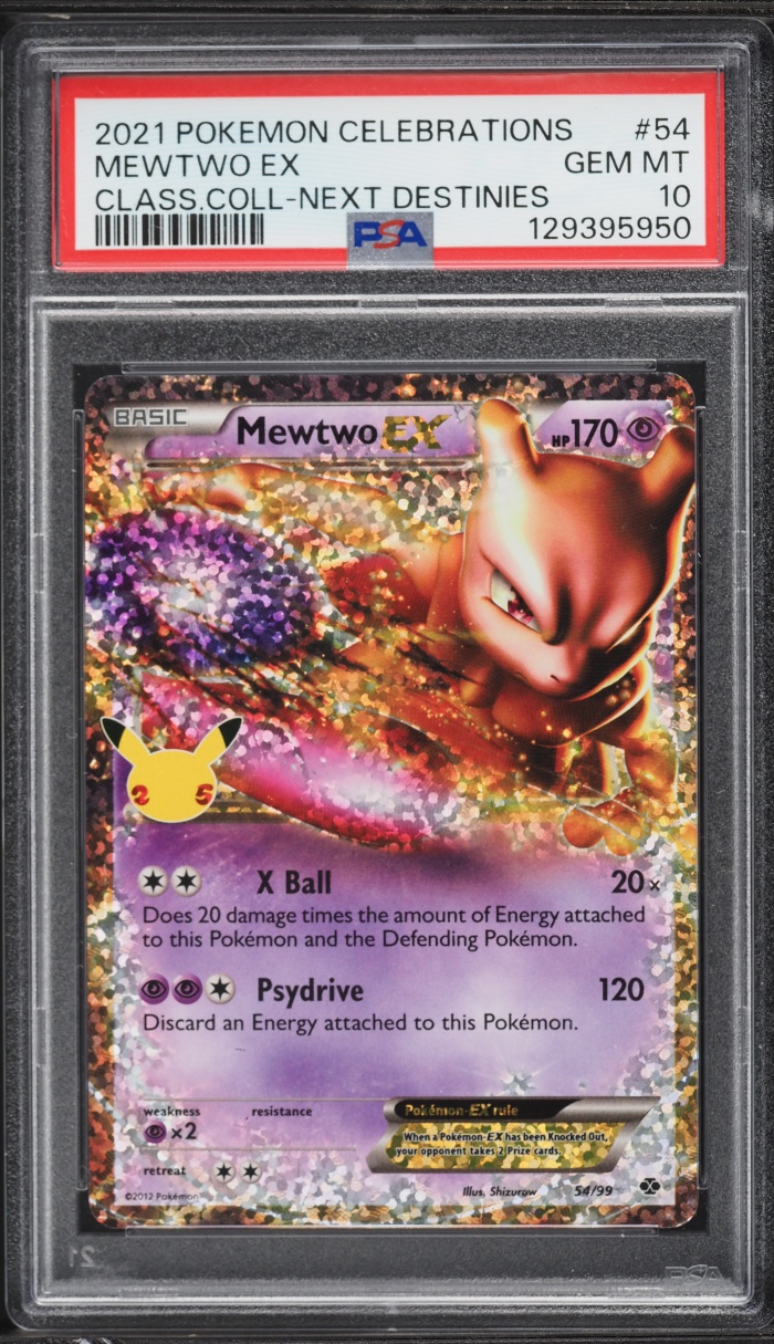 2021 Pokemon Sword & Shield Celebrations Classic Collection Holo Mewtwo EX #54 PSA 10 GEM MINT