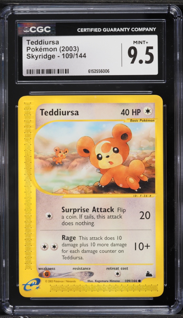 2003 Pokemon Skyridge Teddiursa #109 CGC 9.5 MINT+