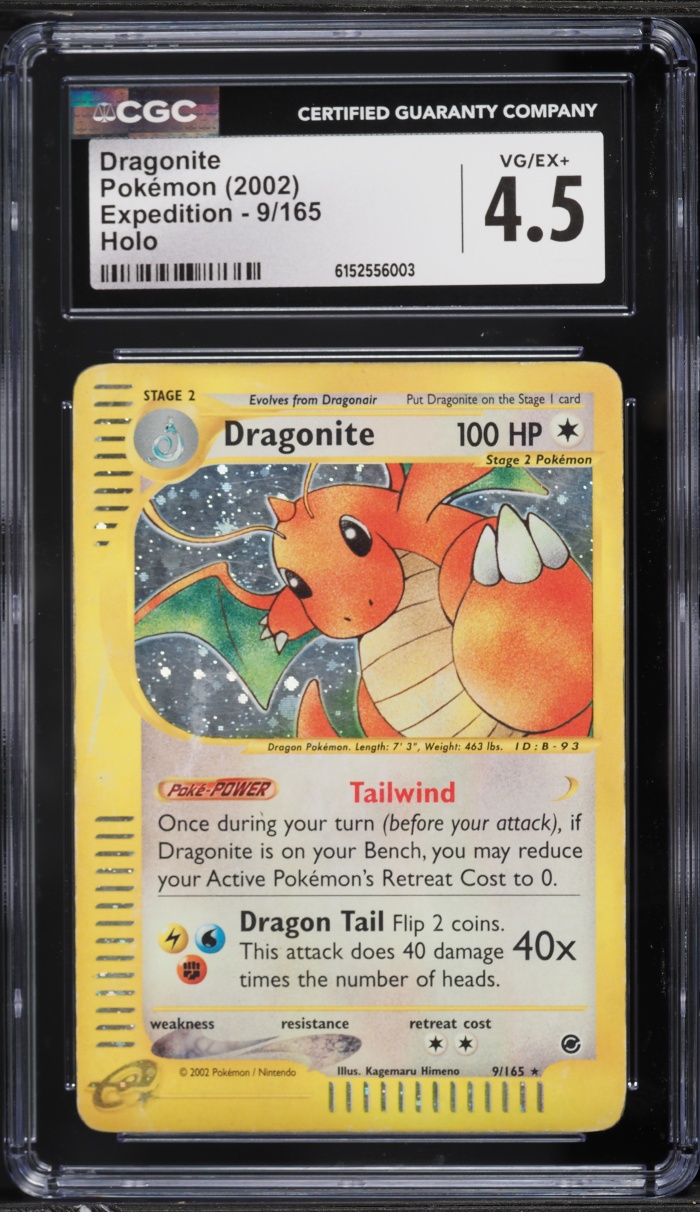 2002 Pokemon Expedition Holo Dragonite #9 CGC 4.5 VGEX+