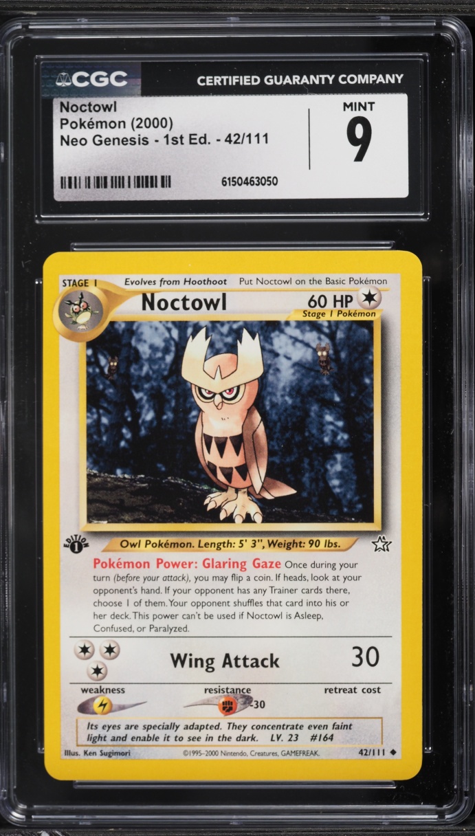 2000 Pokemon Neo Genesis 1st Edition Noctowl #42 CGC 9 MINT