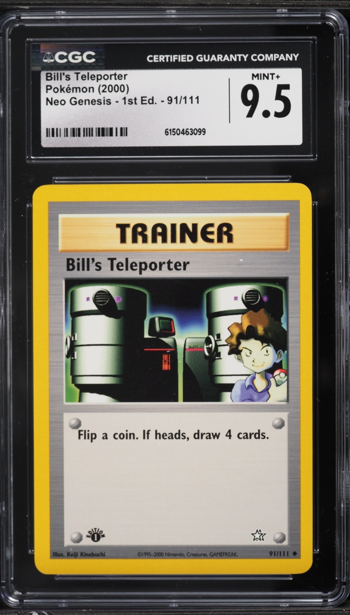 2000 Pokemon Neo Genesis 1st Edition Bill's Teleporter #91 CGC 9.5 MINT+
