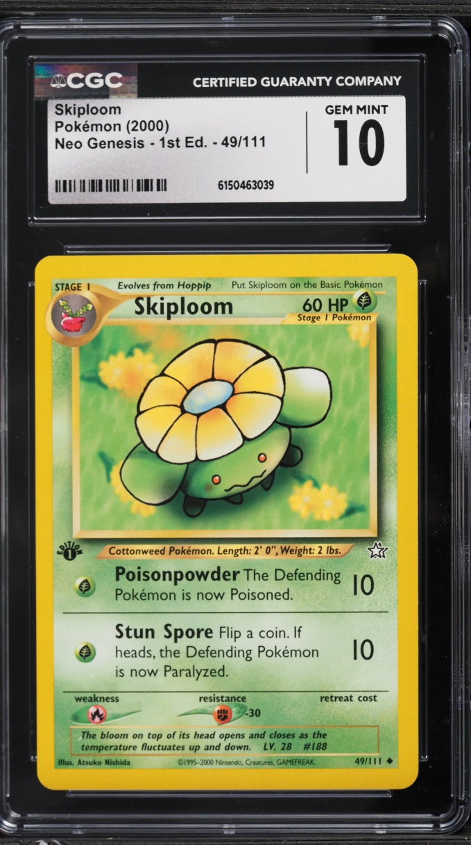 2000 Pokemon Neo Genesis 1st Edition Skiploom #49 CGC 10 GEM MINT