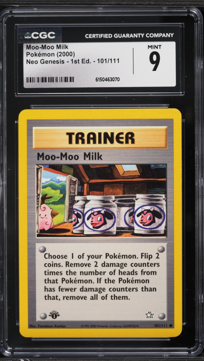 2000 Pokemon Neo Genesis 1st Edition Moo Moo Milk #101 CGC 9 MINT