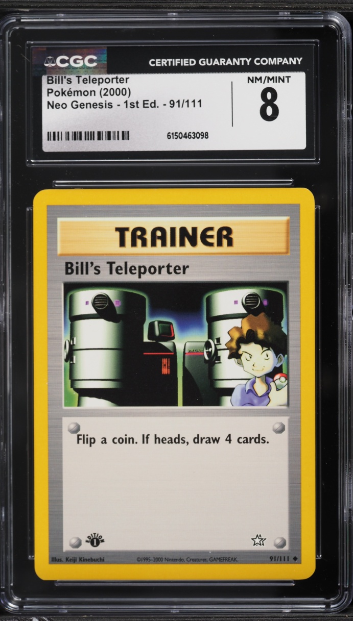 2000 Pokemon Neo Genesis 1st Edition Bill's Teleporter #91 CGC 8 NM-MT