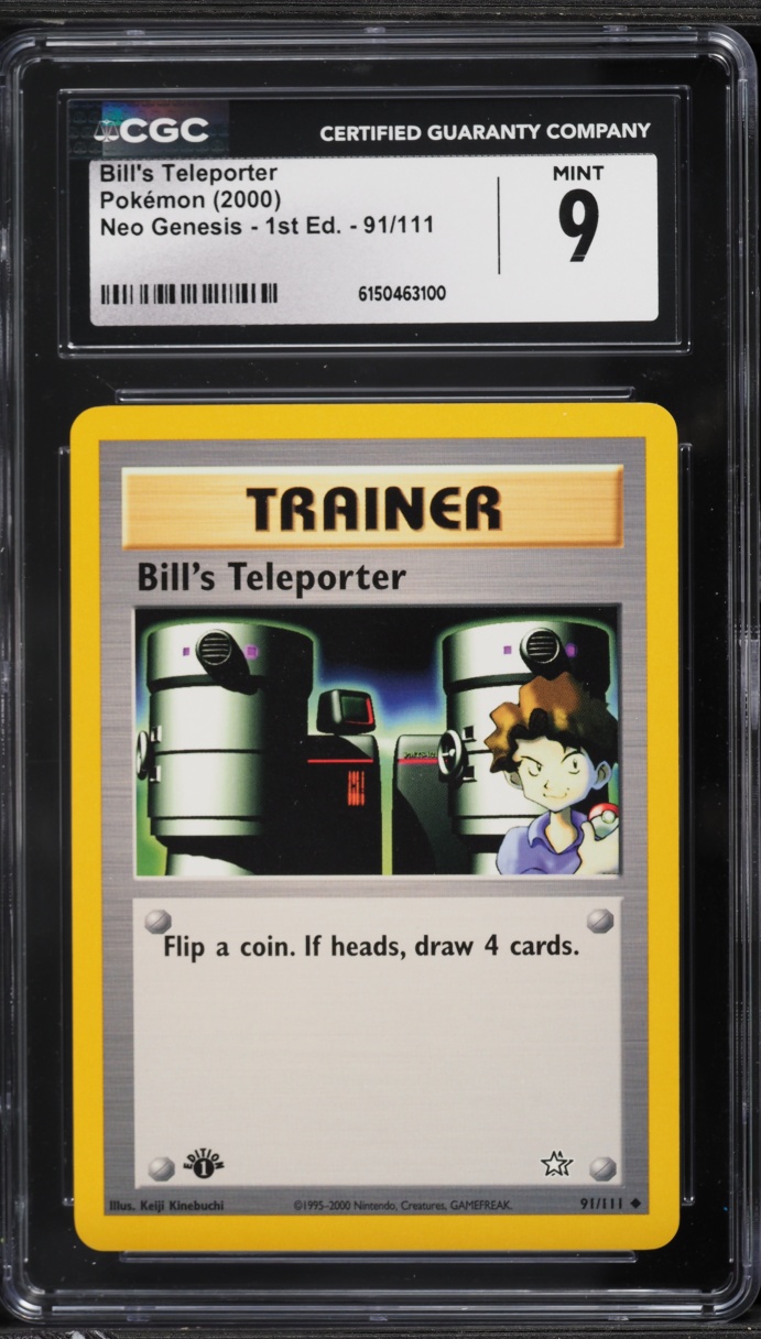 2000 Pokemon Neo Genesis 1st Edition Bill's Teleporter #91 CGC 9 MINT