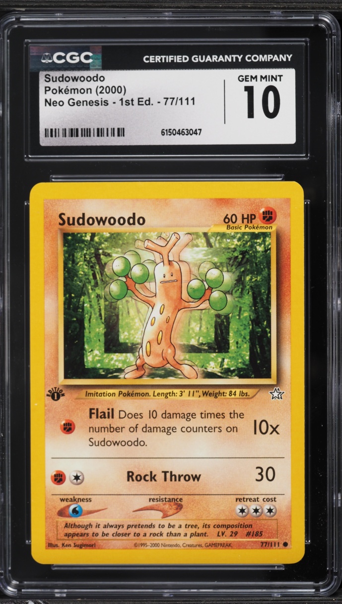 2000 Pokemon Neo Genesis 1st Edition Sudowoodo #77 CGC 10 GEM MINT