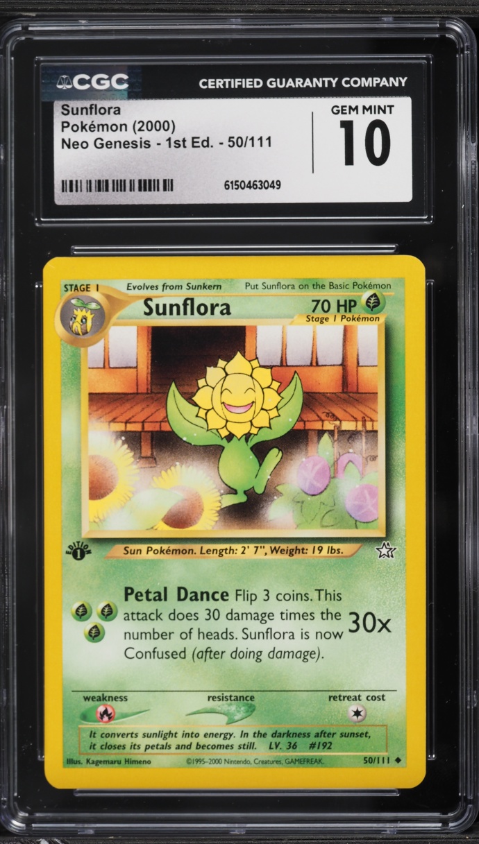 2000 Pokemon Neo Genesis 1st Edition Sunflora #50 CGC 10 GEM MINT