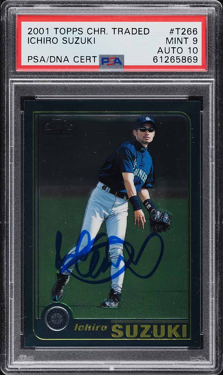 2001 Topps Chrome Traded Ichiro Suzuki ROOKIE #T266 PSA 8 NM