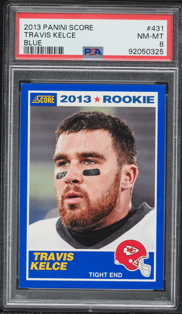 2013 Score Blue Travis Kelce ROOKIE #431 PSA 8 NM-MT