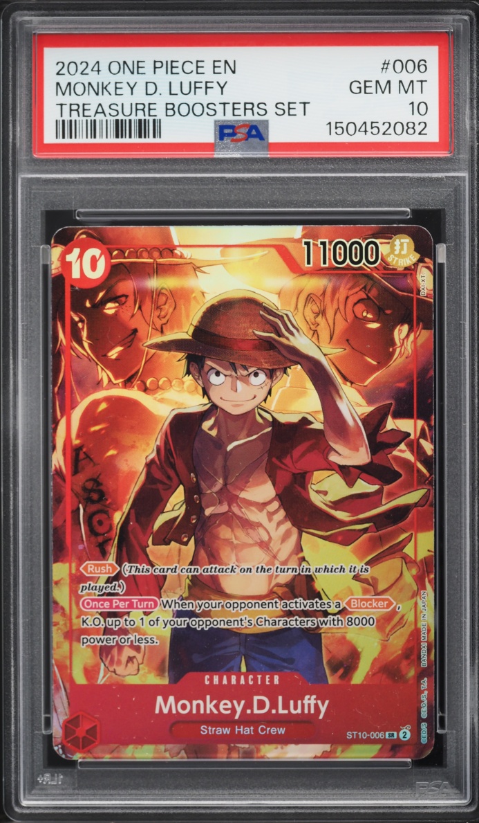 2024 One Piece Treasure Booster Set SR Alt Art Monkey D. Luffy #ST10-006 PSA 10 GEM MINT