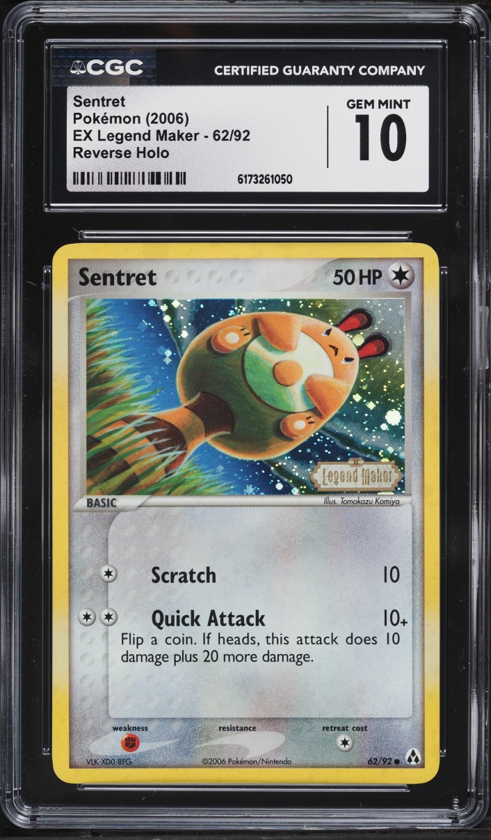 2006 Pokemon EX Legend Maker Reverse Holo Sentret #62 CGC 10 GEM MINT