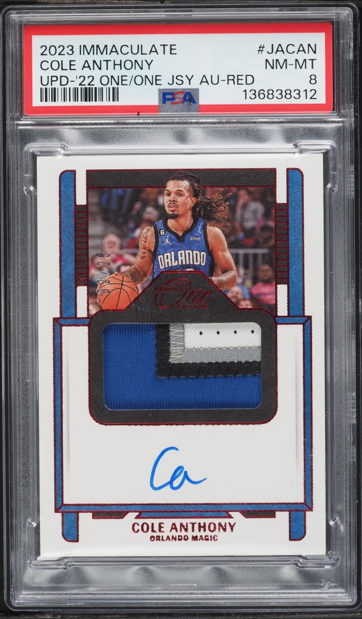 2023 Immaculate Collection Update '22 One And One Red Cole Anthony ...