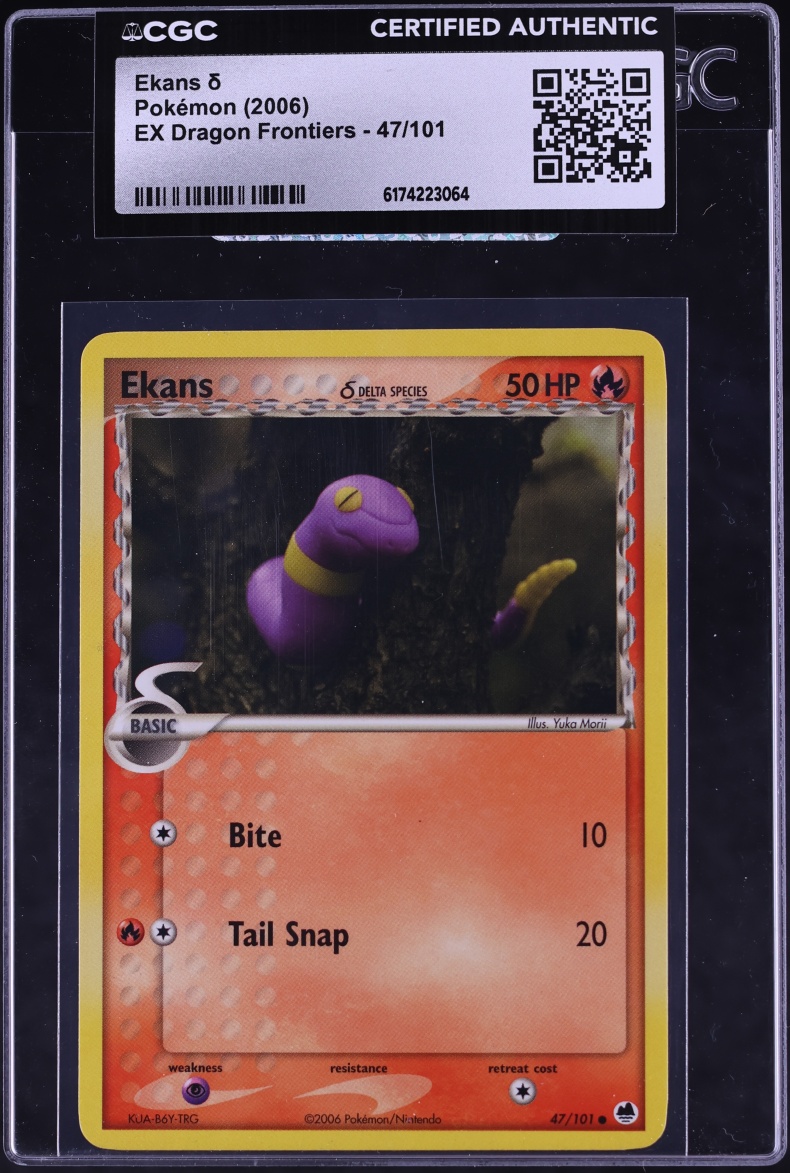 2006 Pokemon EX Dragon Frontiers Ekans #47 CGC AUTH