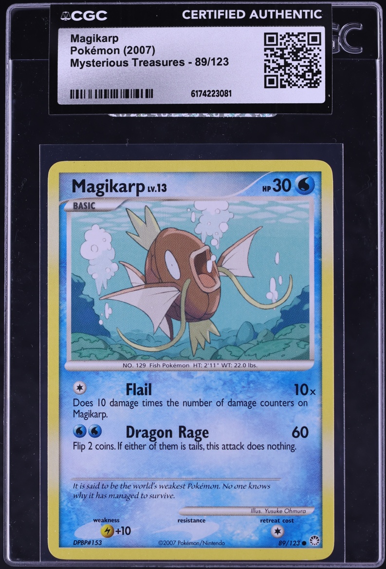 2007 Pokemon Diamond & Pearl Mysterious Treasures Magikarp #89 CGC AUTH