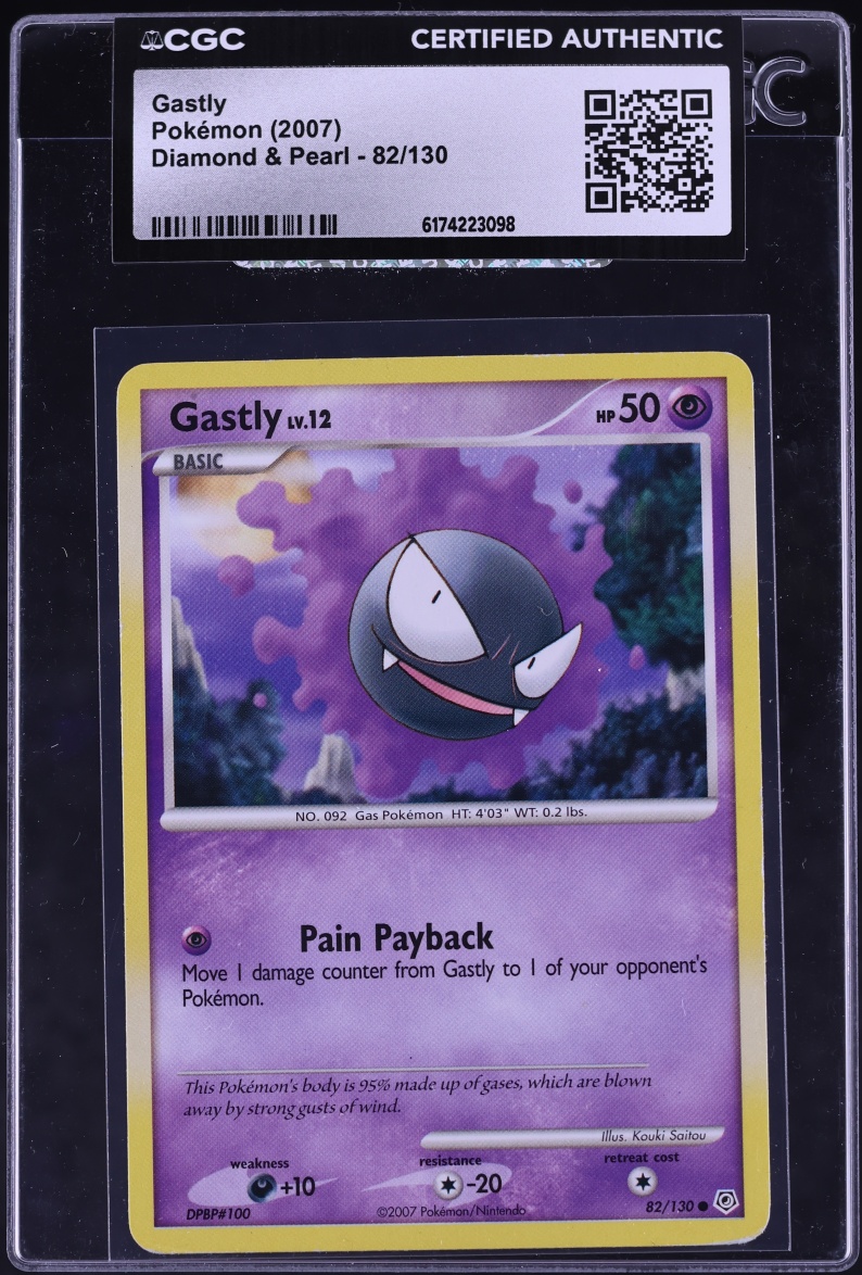 2007 Pokemon Diamond & Pearl Gastly #82 CGC AUTH