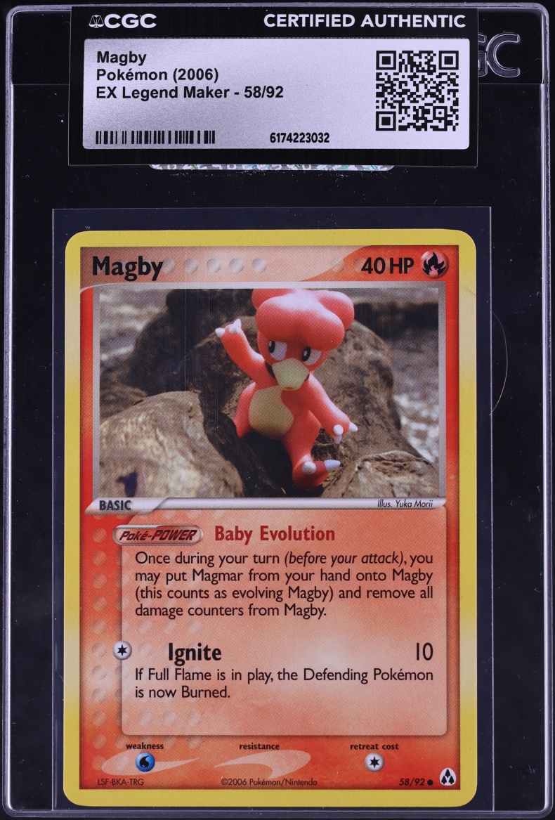 2006 Pokemon EX Legend Maker Magby #58 CGC AUTH
