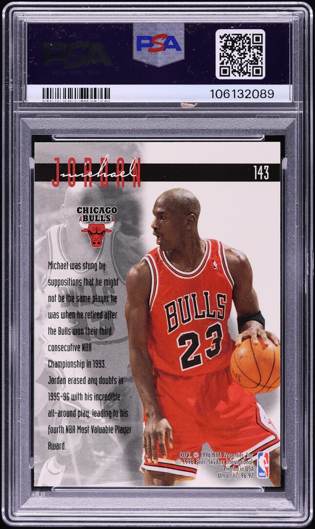 1996 Ultra Platinum Medallion Michael Jordan #143 PSA 10 GEM MINT
