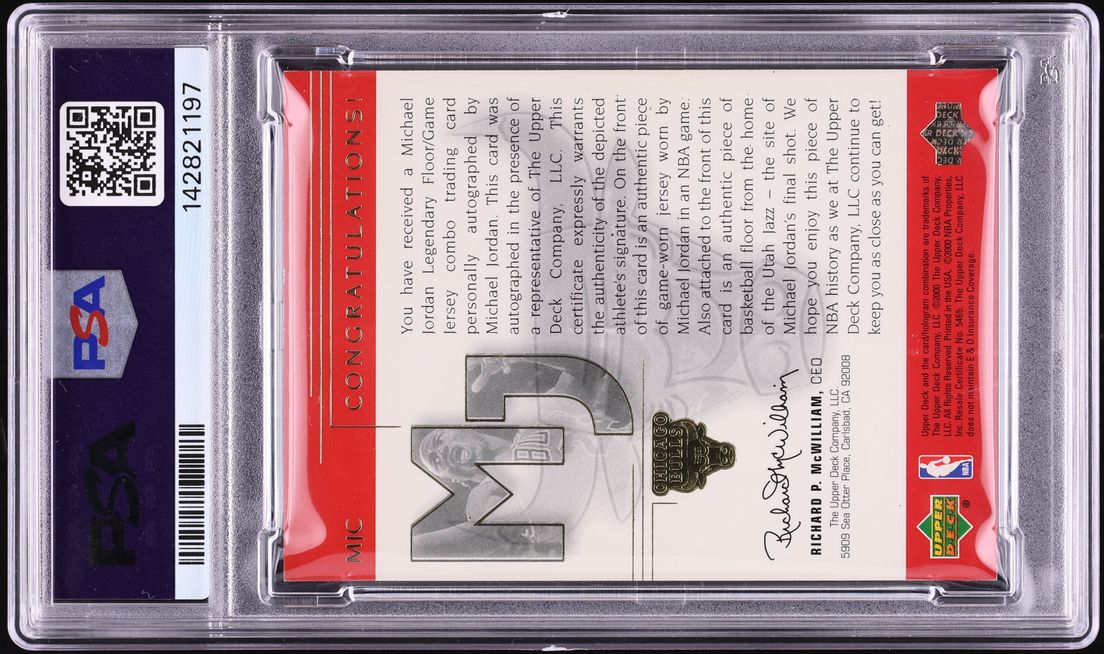 2000 UD Legends Master Collection Mystery Michael Jordan PATCH AUTO /10 #MJC PSA 7 NRMT