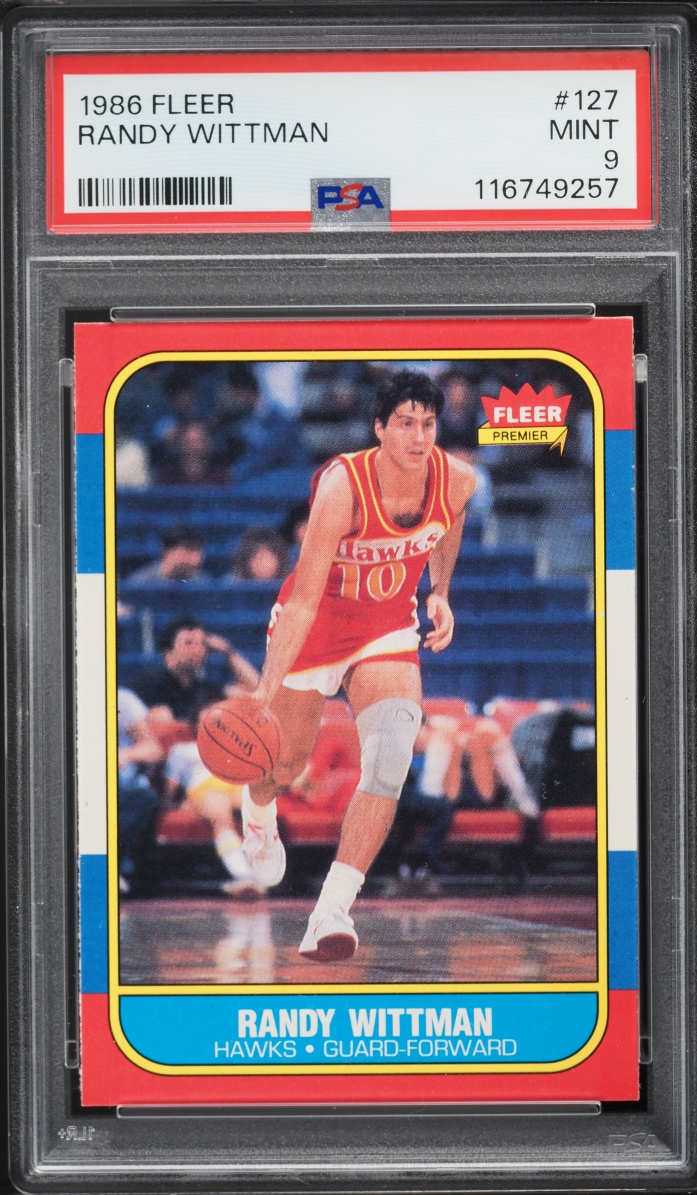 1986 Fleer Basketball Randy Wittman ROOKIE #127 PSA 9 MINT