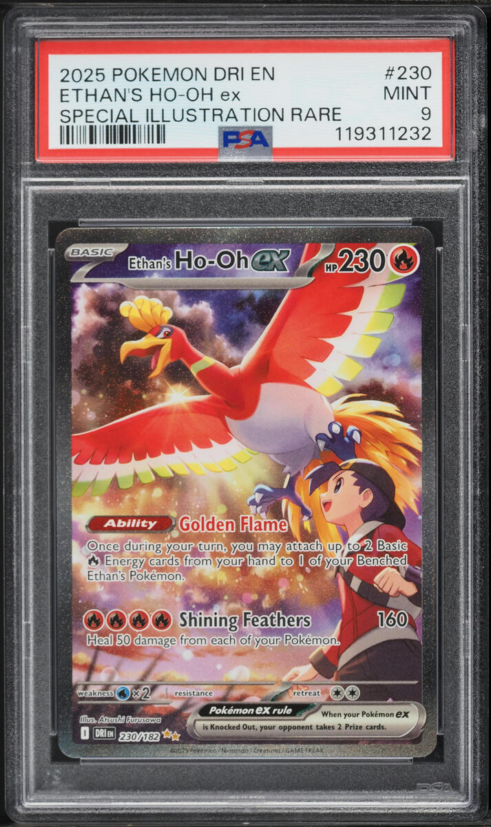 2025 Pokemon Scarlet & Violet Destined Rivals SIR Ethan's Ho-Oh ex #230 PSA 9 MINT