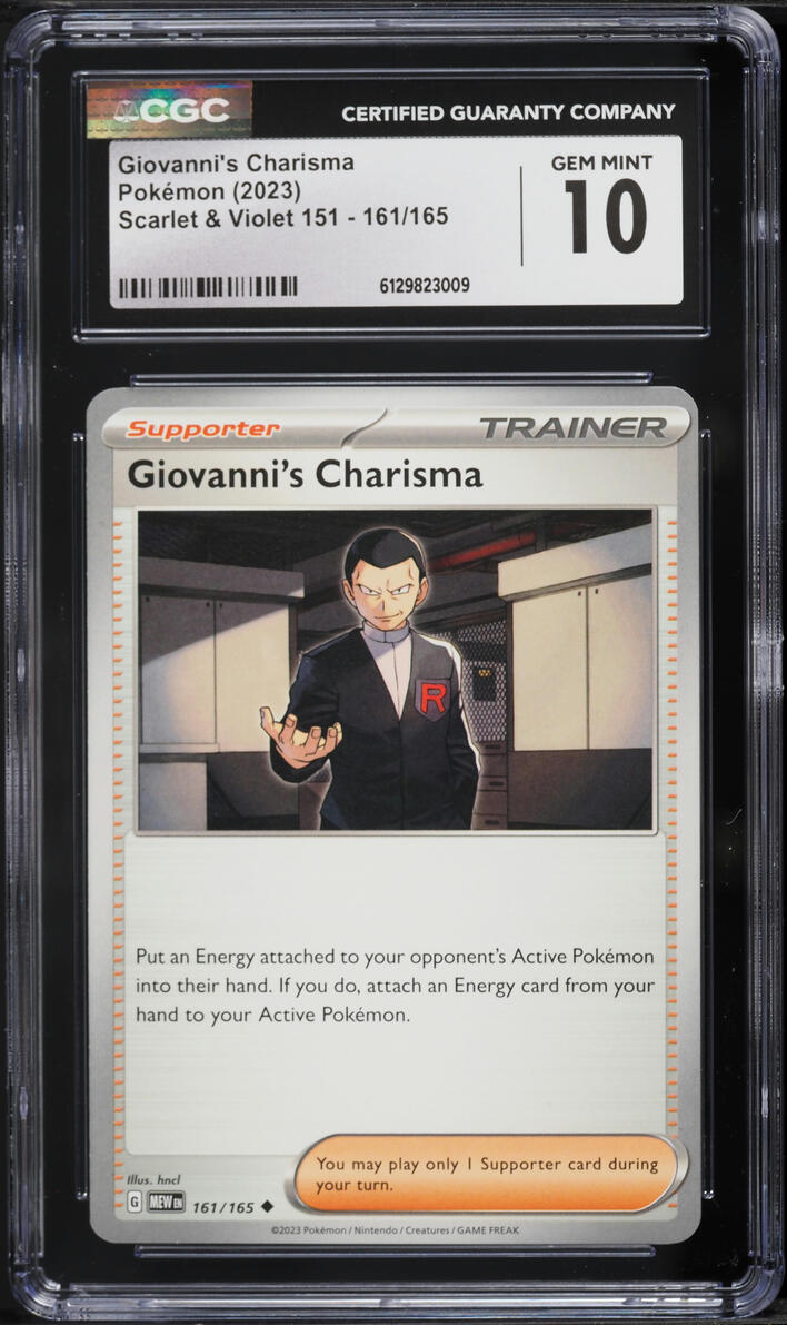 2023 Pokemon Scarlet & Violet 151 Giovanni's Charisma #161 CGC 10 GEM MINT