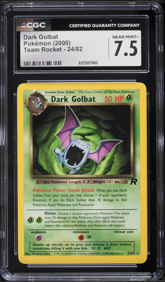 2000 Pokemon Team Rocket Dark Golbat #24 CGC 7.5 NRMT+