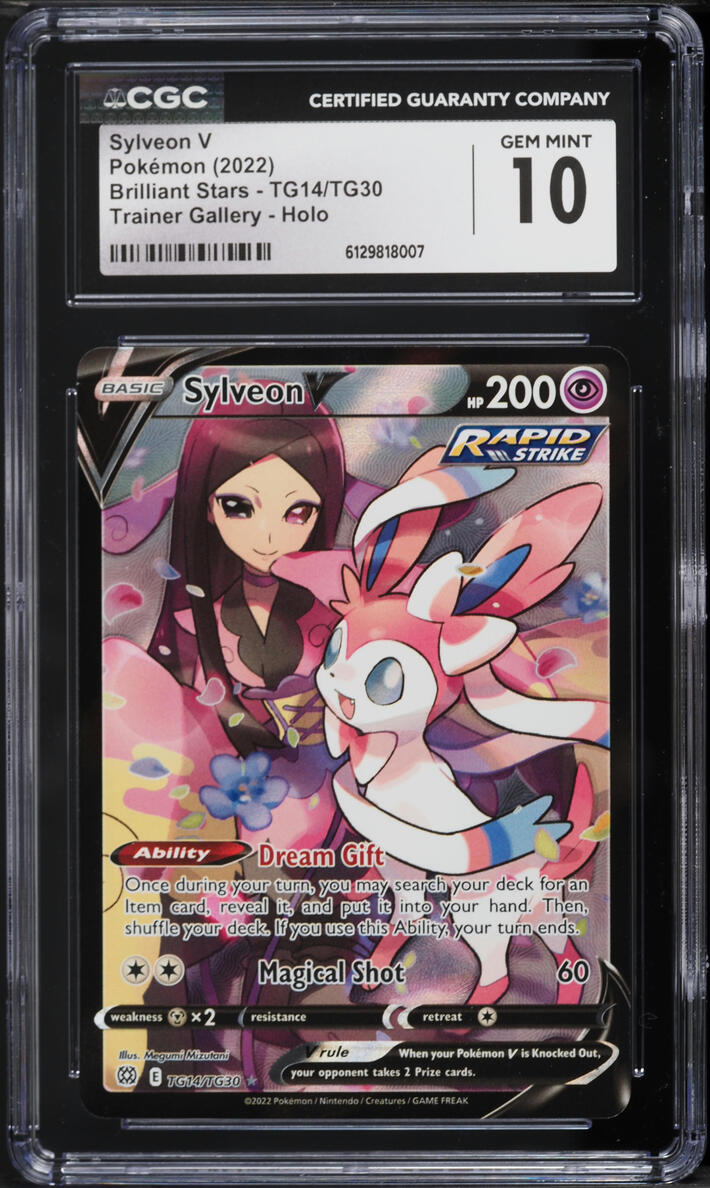 2022 Pokemon Sword & Shield Brilliant Stars CHR Sylveon V #TG14 CGC 10 GEM MINT