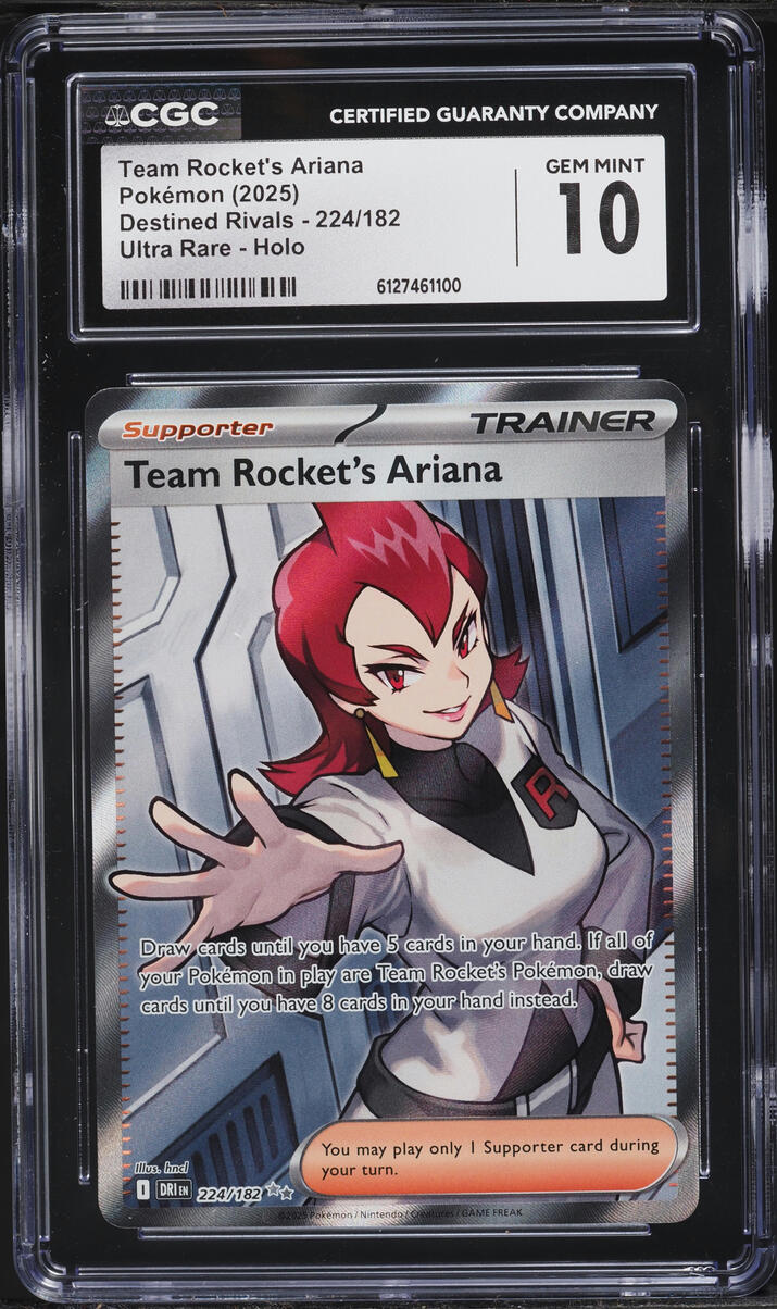 2025 Pokemon Scarlet & Violet Destined Rivals Full Art Team Rocket's Ariana #224 CGC 10 GEM