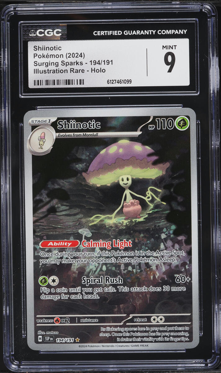 2024 Pokemon Scarlet & Violet Surging Sparks IR Shiinotic #194 CGC 9 MINT