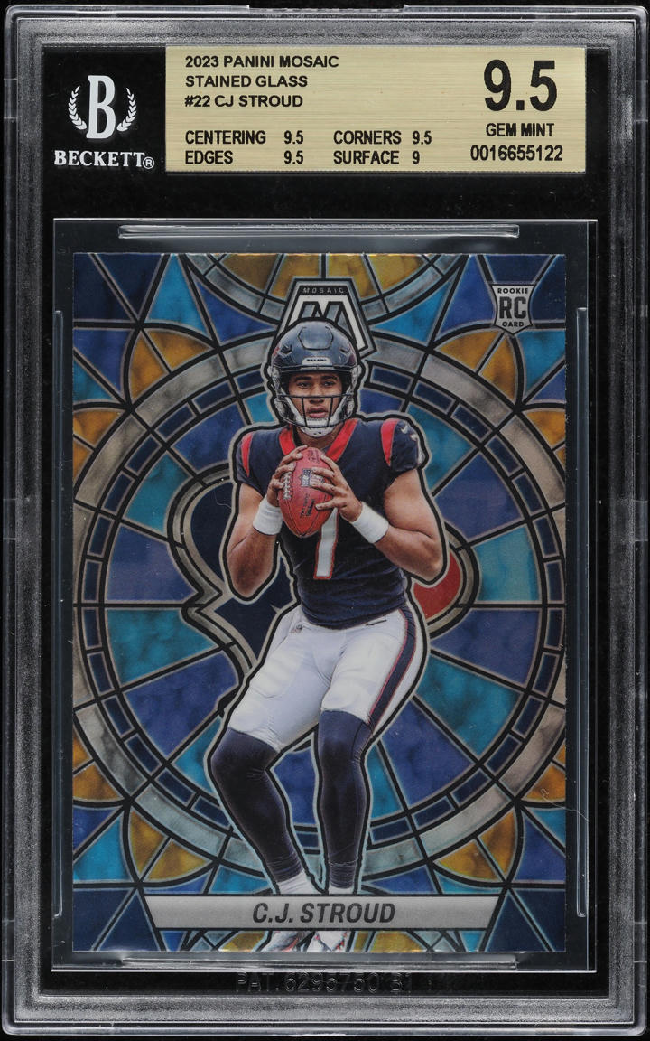 2023 Panini Mosaic Stained Glass CJ Stroud ROOKIE #SG-22 BGS 9.5 GEM MINT