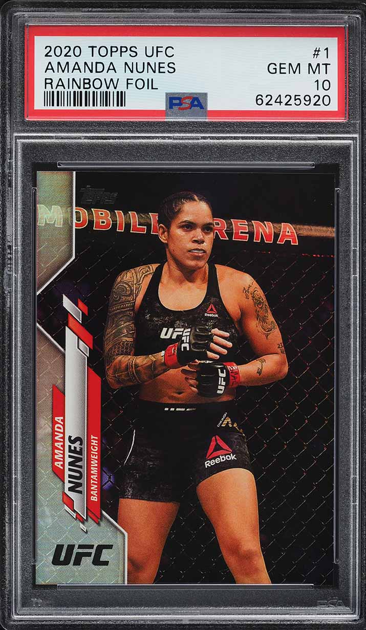 2021 Select UFC Octagonside Gold Prizm Amanda Nunes /10 #216 PSA