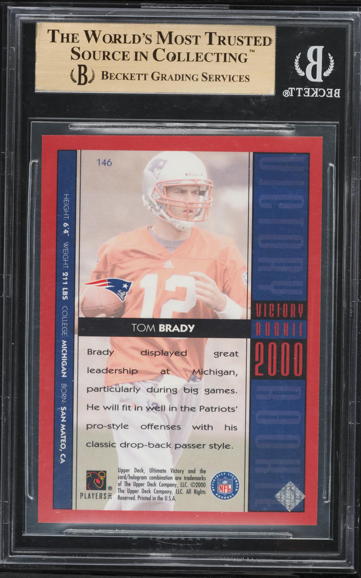 2000 Ultimate Victory Tom Brady ROOKIE /2000 #146 BGS 9.5 MINT+