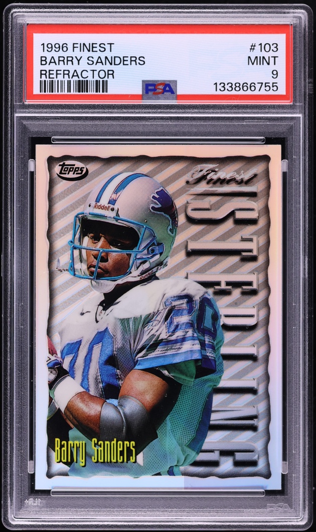 1996 Finest Refractor Barry Sanders #103 PSA 9 MINT