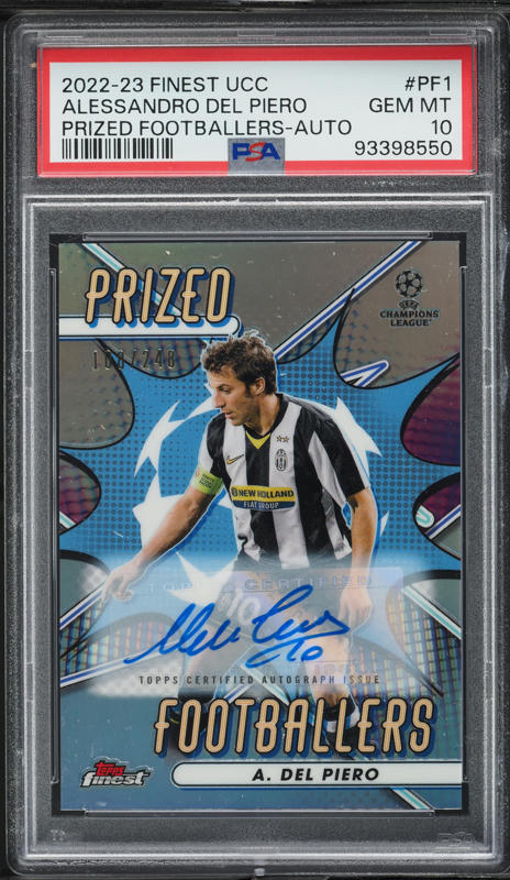 2022 Topps Chrome Merlin UEFA Alessandro Del Piero AUTO PSA 9 MINT