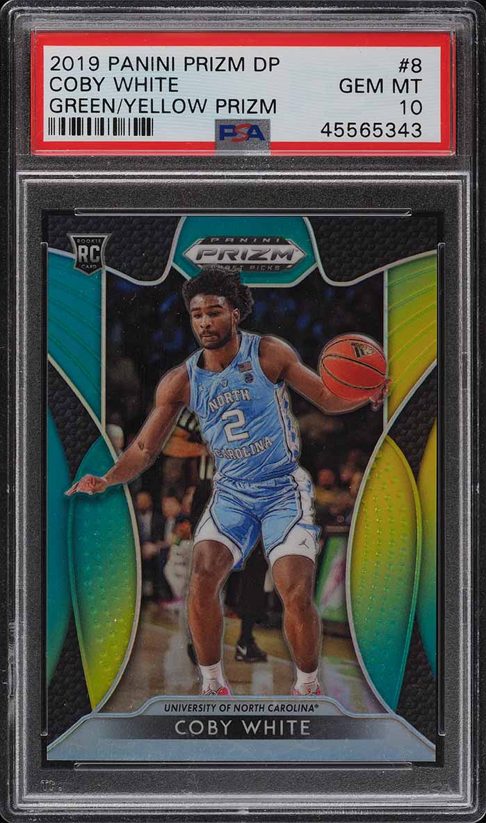 2019 Panini Prizm Blue Prizms Coby White ROOKIE RC /199 #253