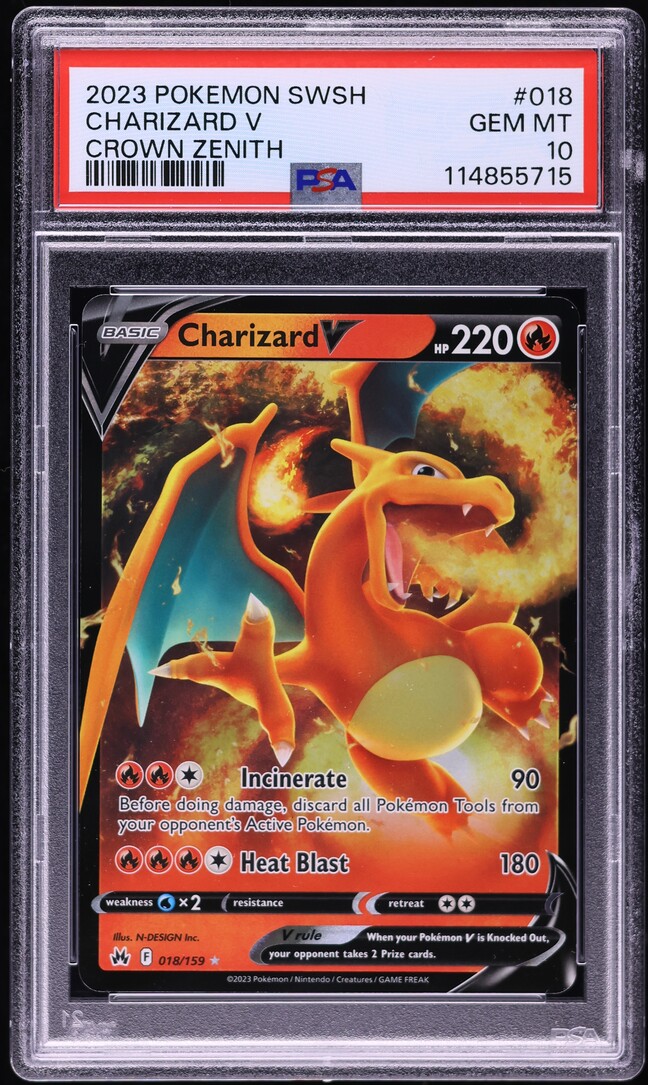 2023 Pokemon SWSH Crown Zenith Full Art Charizard V #18 PSA 10 GEM MINT